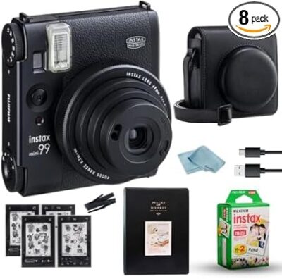 Fujifilm Mini 99 Instax Film Camera (Black) + Instax Mini Film Twin Pack (20 Sheets) + Camera Case + Mini Photo Album (60 Pockets) + BluebirdSales Photo Accessories Bundle