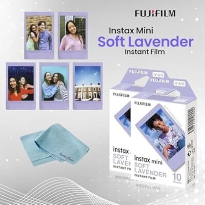 Fujifilm Mini Instant Film - Soft Lavender Instant Film + 40 Sheets Bundle + BluebirdSales Microfiber Cleaning Cloth Instant Mini Camera Perfect for Instant Photography - Image 3