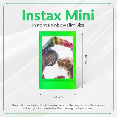 Fujifilm Instax Mini Instant Rainbow Film, 20 Sheets + BluebirdSales Microfiber Cleaning Cloth - Image 4