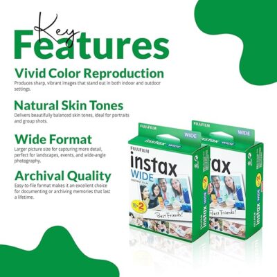 Fujifilm Instax Wide Instant Films for Fuji Instax Wide (40 Exposures) + BluebirdSales Microfiber Cleaning Cloth - Image 4