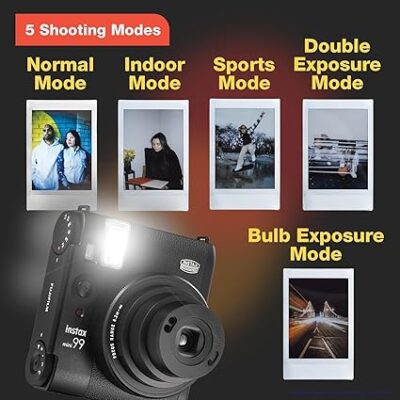 Fujifilm Mini 99 Instax Film Camera (Black) + Instax Mini Film Twin Pack (20 Sheets) + Camera Case + Mini Photo Album (60 Pockets) + BluebirdSales Photo Accessories Bundle - Image 4