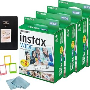 Fujifilm Instax Wide Instant Film (80 Exposures) + BluebirdSales Photo Album + Frames and Microfiber Cleaning Cloth