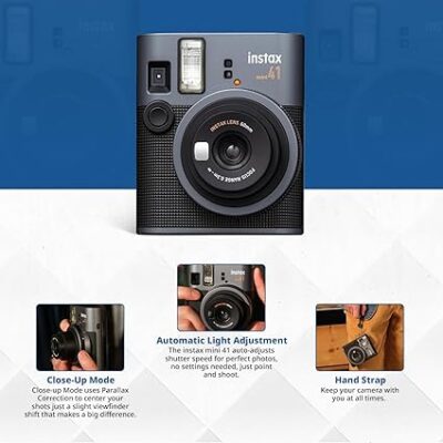 FUJIFILM Mini 41 Instant Film Camera Bundle – Instant Photo Camera with Fujifilm Mini Film (20 Sheets), Photo Album, Batteries, Cleaning Cloth & Accessories – Great Gift for Kids, Teens & Beginners - Image 6
