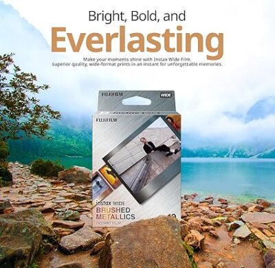 FUJIFILM INSTAX Wide Brushed Metallics Instant Film Bundle – 20 Exposures + Album, Photo Frames & BluebirdSales Cleaning Cloth - Image 4