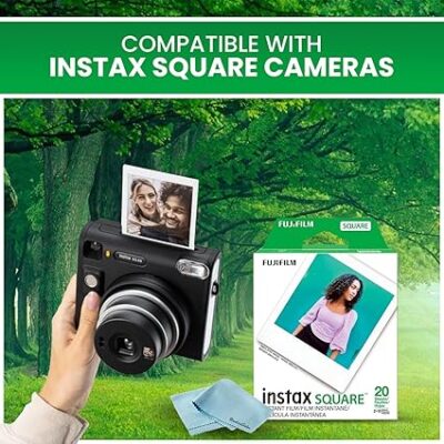 Fujifilm Instax Square Instant Film - 20 Exposures (20 Sheets) - for Fujifilm instax Square Instant Camera + BluebirdSales Microfiber Cloth Value Bundle - Image 2