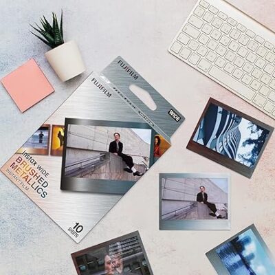 FUJIFILM INSTAX Wide Brushed Metallics Instant Film Bundle – 20 Exposures + Album, Photo Frames & BluebirdSales Cleaning Cloth - Image 5