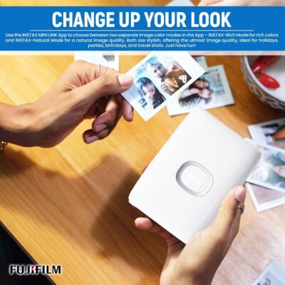 BluebirdSales Fujifilm Instant Mini Link 2 Smartphone Printer + Fuji Stone Gray Film (20 Sheets) Photo Accessory Kit (Photo Frames + Album), Carrying Case + Microfiber Cleaning Cloth (Clay White) - Image 2