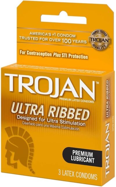 Trojan Stimulations Ultra Ribbed Lubricated Condom, 3 Count - Image 6
