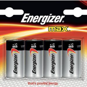 Energizer Max Premium C Batteries, Alkaline C Cell Battery (4 Count) E93BP-4