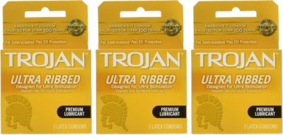 TROJAN Stimulations Ultra Ribbed Lubricated Condom, 3ct - Image 12