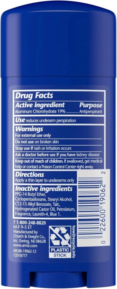 Arrid XX Regular Scent Extra Extra Dry Solid Anti-Perspirant Deodorant 2.6 oz (Pack of 6) - Image 6