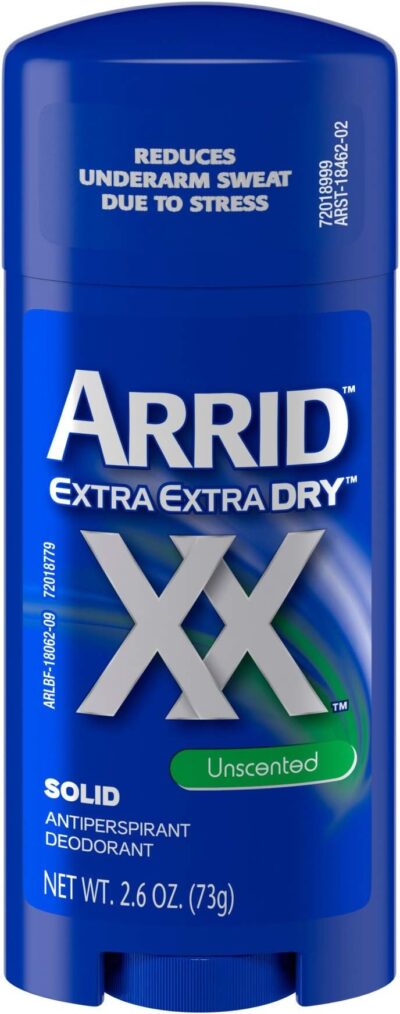 Arrid XX Antiperspirant/Deodorant Solid, Unscented, 2.7-Ounce Sticks (Pack of 6)
