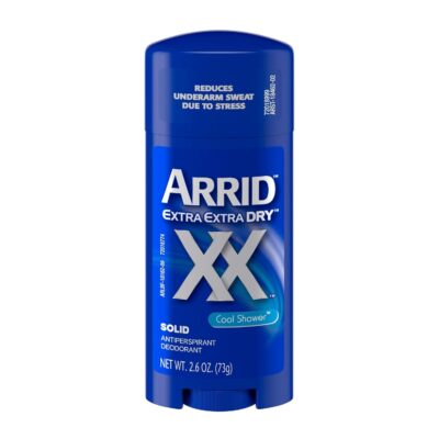 Arrid XX Extra Extra Dry Solid Antiperspirant Deodorant, Cool Shower, 2.6 oz , Pack of 6